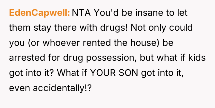 EdenCapwell NTA You'd be insane to let them stay there...