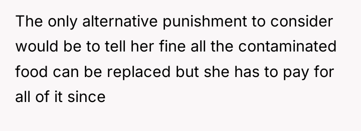 The only alternative punishment to consider would be to tell...