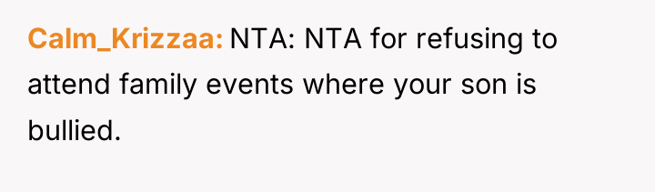 Calm_Krizzaa NTA: NTA for refusing to attend family events where...