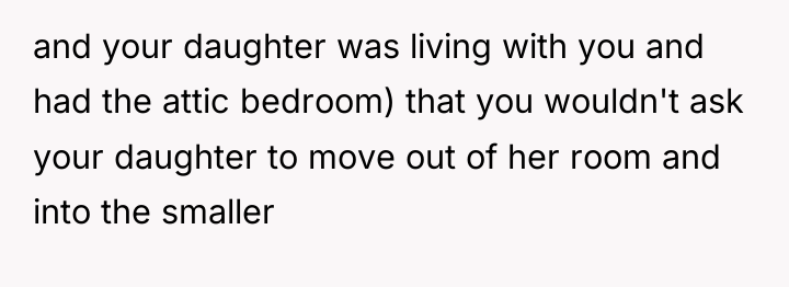 and your daughter was living with you and had the...