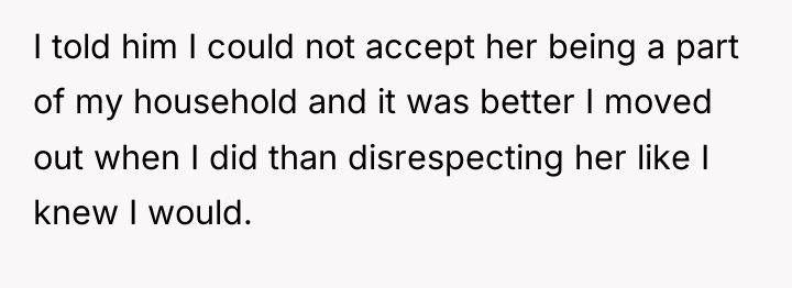 I told him I could not accept her being a...