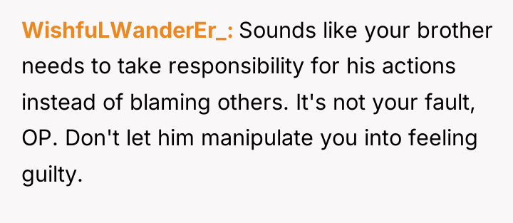 WishfuLWanderEr_ Sounds like your brother needs to take responsibility for...