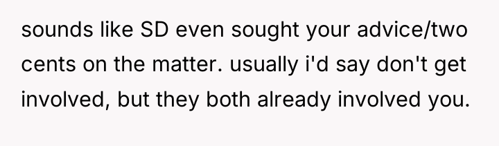 sounds like SD even sought your advice/two cents on the...