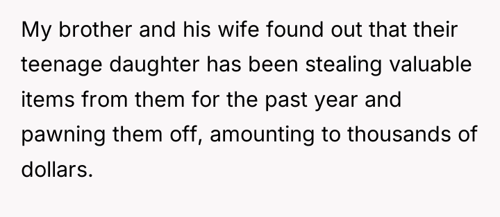 My brother and his wife found out that their teenage...