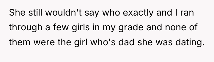 She still wouldn't say who exactly and I ran through...