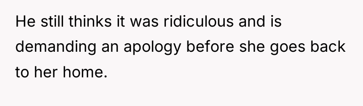 He still thinks it was ridiculous and is demanding an...