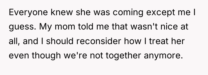 Everyone knew she was coming except me I guess. My...