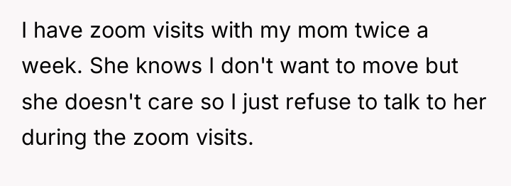 I have zoom visits with my mom twice a week....