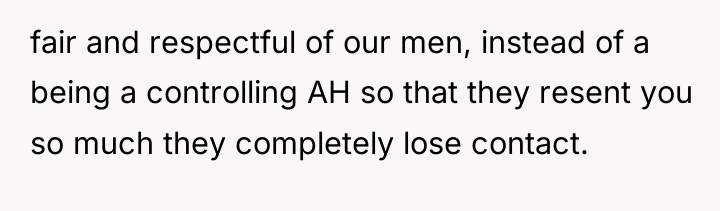 fair and respectful of our men, instead of a being...