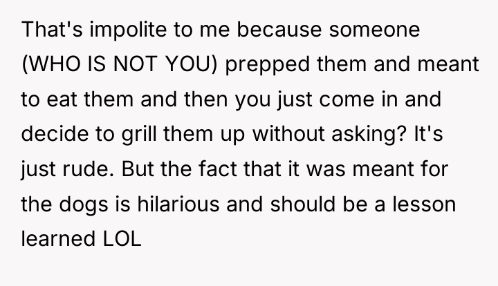 That's impolite to me because someone (WHO IS NOT YOU)...