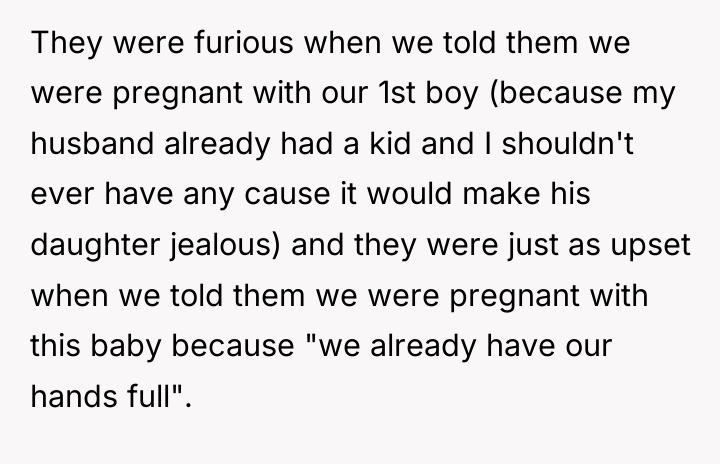 They were furious when we told them we were pregnant...