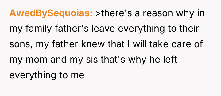 AwedBySequoias >there's a reason why in my family father's leave...