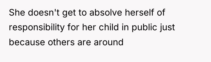 She doesn't get to absolve herself of responsibility for her...