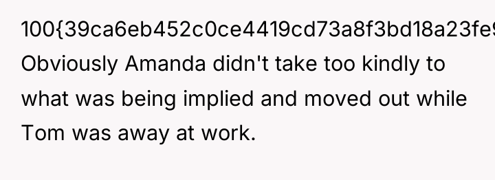 100{39ca6eb452c0ce4419cd73a8f3bd18a23fe95ab4febb092bc2ab1b542eeea82f}. Obviously Amanda didn't take too kindly to what was...