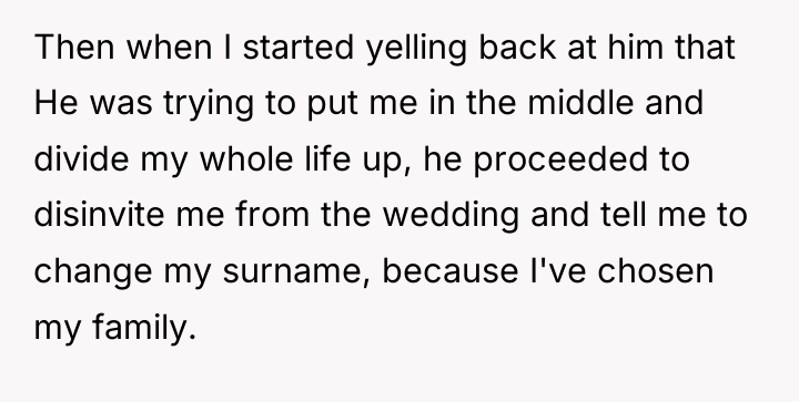 Then when I started yelling back at him that He...