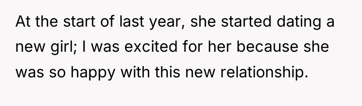 At the start of last year, she started dating a...