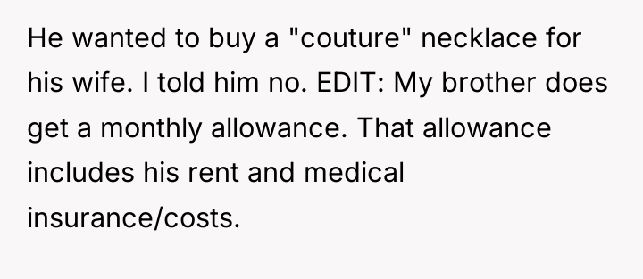 He wanted to buy a "couture" necklace for his wife....