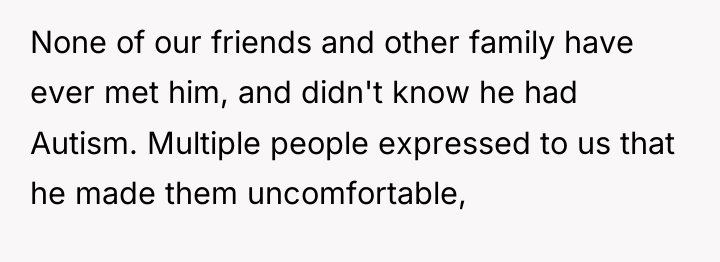 None of our friends and other family have ever met...