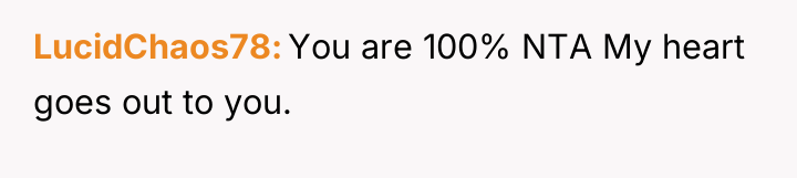 LucidChaos78 You are 100% NTA My heart goes out to...