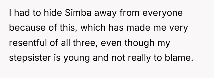 I had to hide Simba away from everyone because of...
