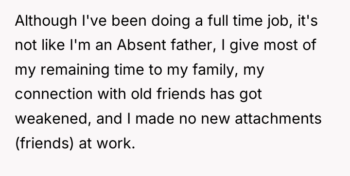 Although I've been doing a full time job, it's not...