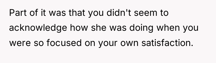 Part of it was that you didn't seem to acknowledge...