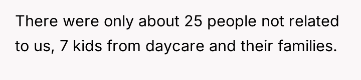 There were only about 25 people not related to us,...