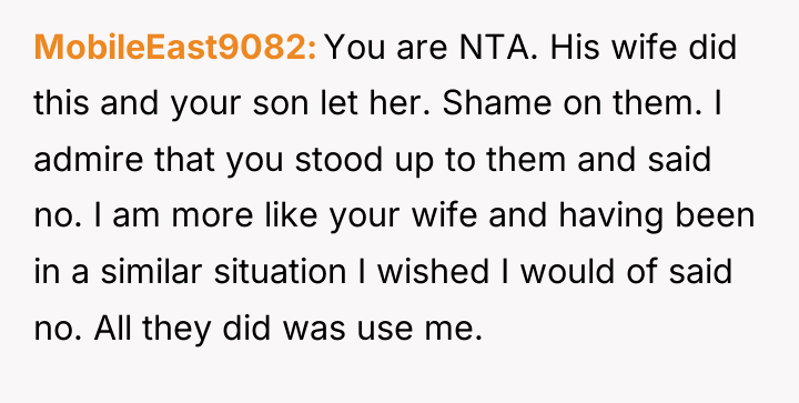 MobileEast9082 You are NTA. His wife did this and your...