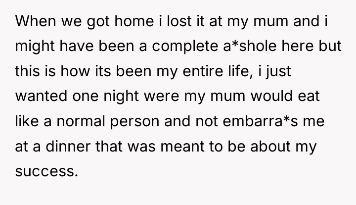 When we got home i lost it at my mum...