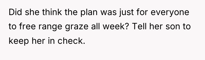 Did she think the plan was just for everyone to...