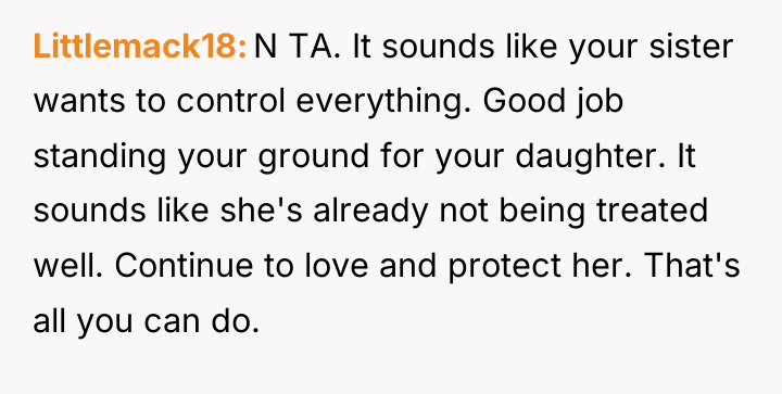 Littlemack18 N TA. It sounds like your sister wants to...