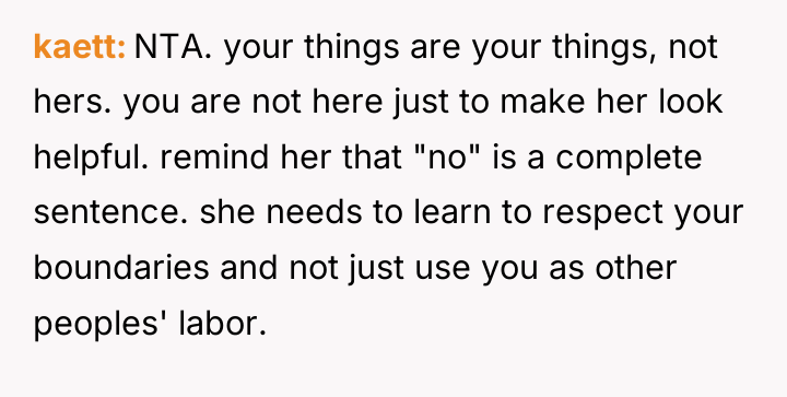 kaett NTA. your things are your things, not hers. you...