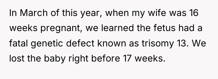 In March of this year, when my wife was 16...