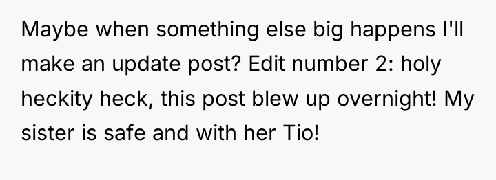 Maybe when something else big happens I'll make an update...