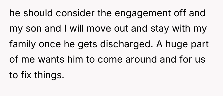 he should consider the engagement off and my son and...