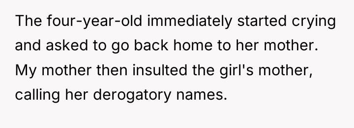 The four-year-old immediately started crying and asked to go back...