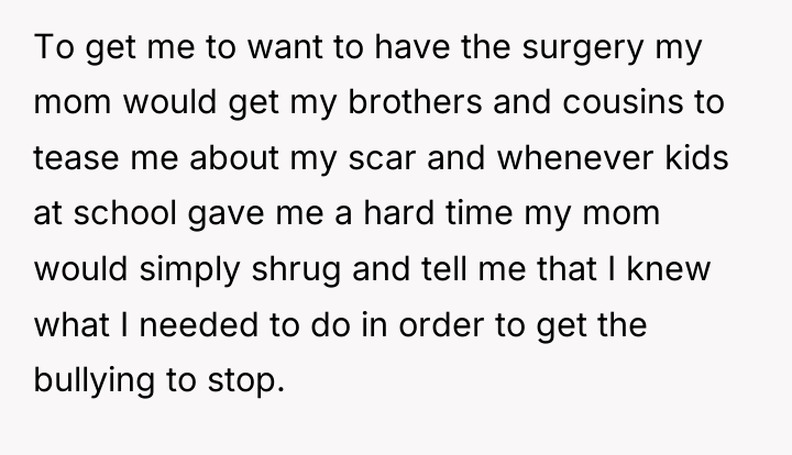 To get me to want to have the surgery my...