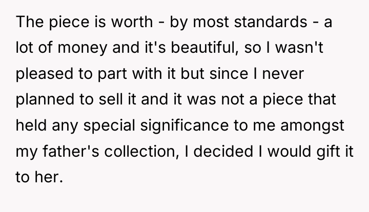 The piece is worth - by most standards - a...