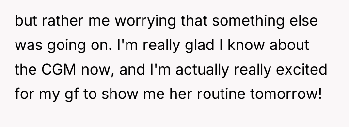 but rather me worrying that something else was going on....
