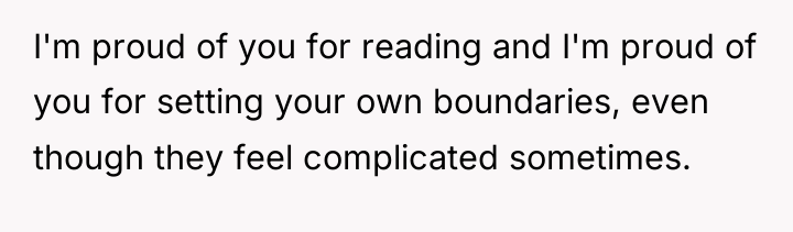 I'm proud of you for reading and I'm proud of...