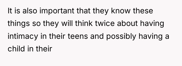 It is also important that they know these things so...
