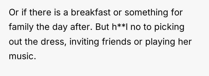 Or if there is a breakfast or something for family...