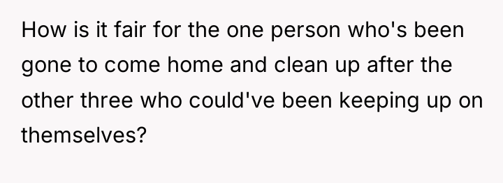 How is it fair for the one person who's been...