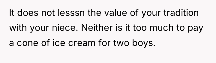 It does not lesssn the value of your tradition with...