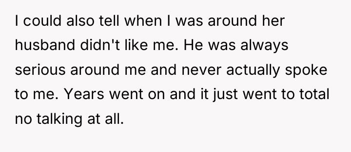 I could also tell when I was around her husband...