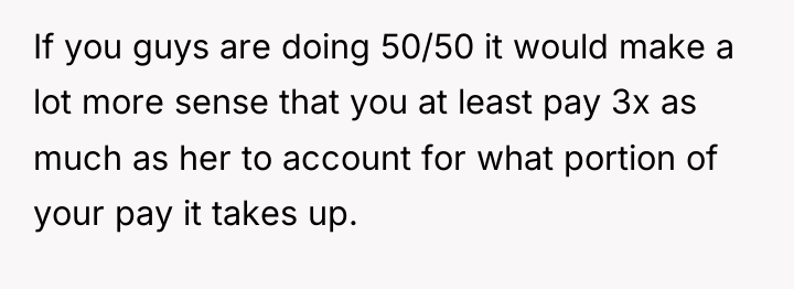 If you guys are doing 50/50 it would make a...