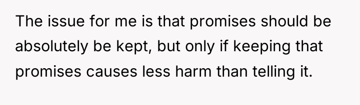 The issue for me is that promises should be absolutely...