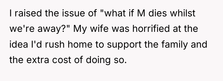 I raised the issue of "what if M dies whilst...