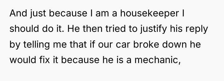 And just because I am a housekeeper I should do...