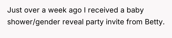 Just over a week ago I received a baby shower/gender...